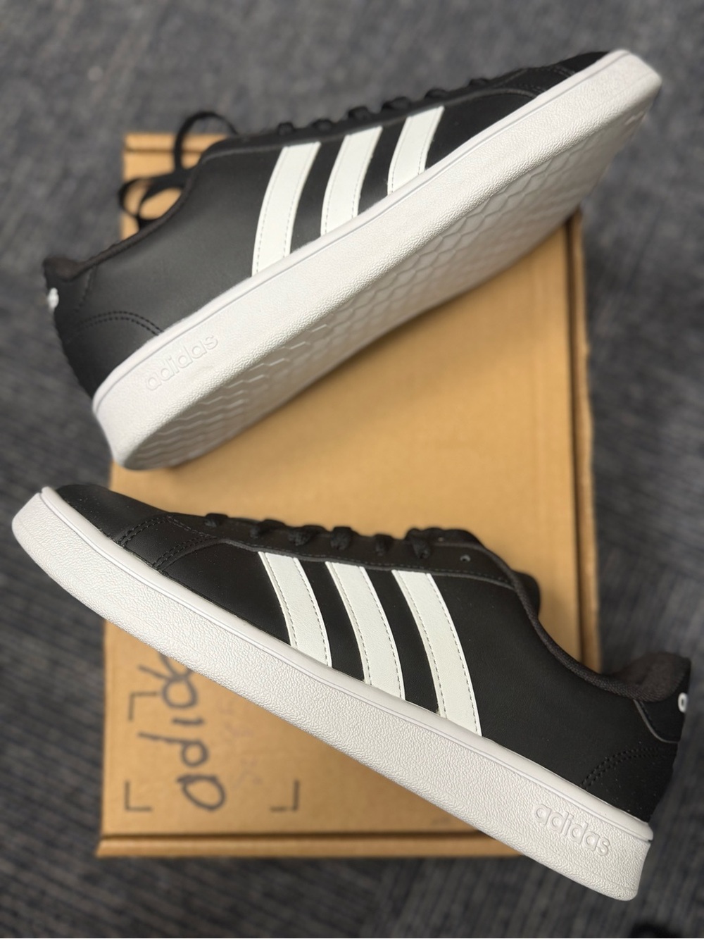 adidas Grand Court Black and White Low-Top Sneakers